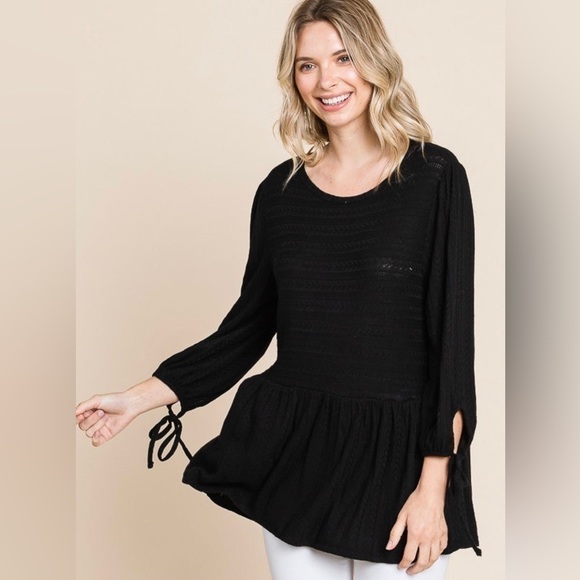 Culture Code Made For Me Full Size Long Puff Sleeve Top